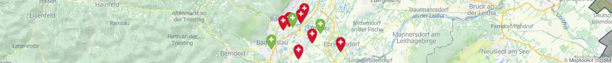 Kartenansicht für Apotheken-Notdienste in der Nähe von Oberwaltersdorf (Baden, Niederösterreich)
